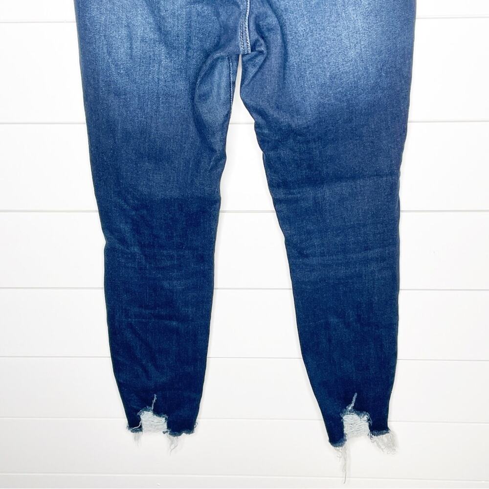 KanCan High Rise Skinny Distressed Raw Hem Stretch Jeans Dark Wash Size 7/27 - Picture 7 of 8
